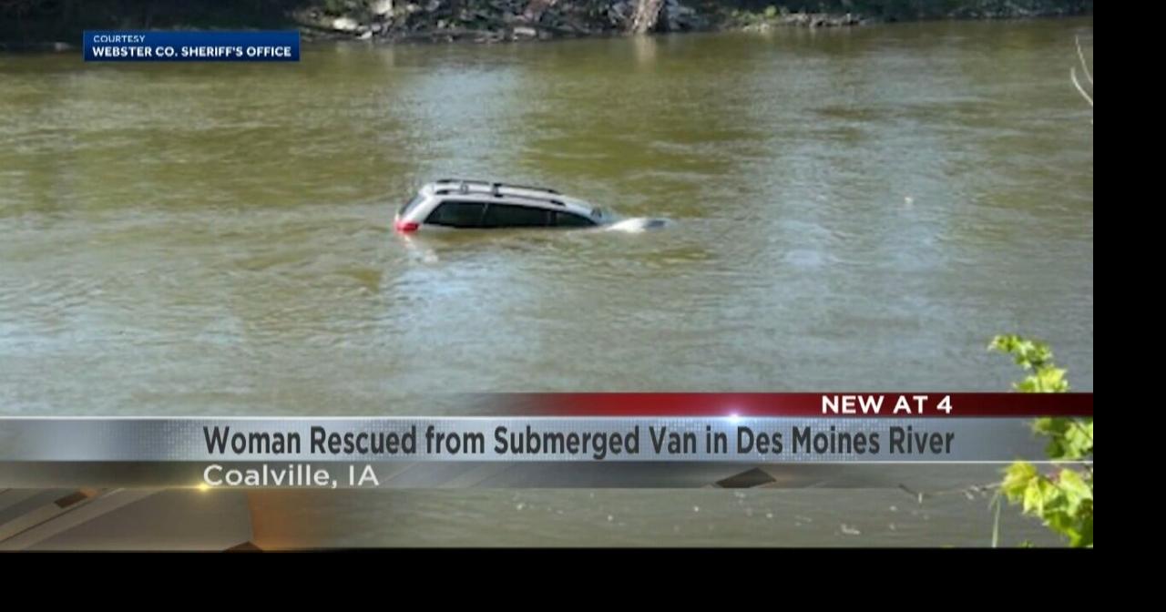 Webster County driver rescued from submerged vehicle in Des Moines ...