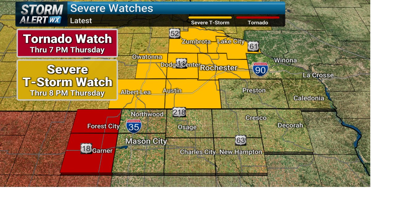 Tornado, Severe Thunderstorm Watch issued ahead of severe weather ...