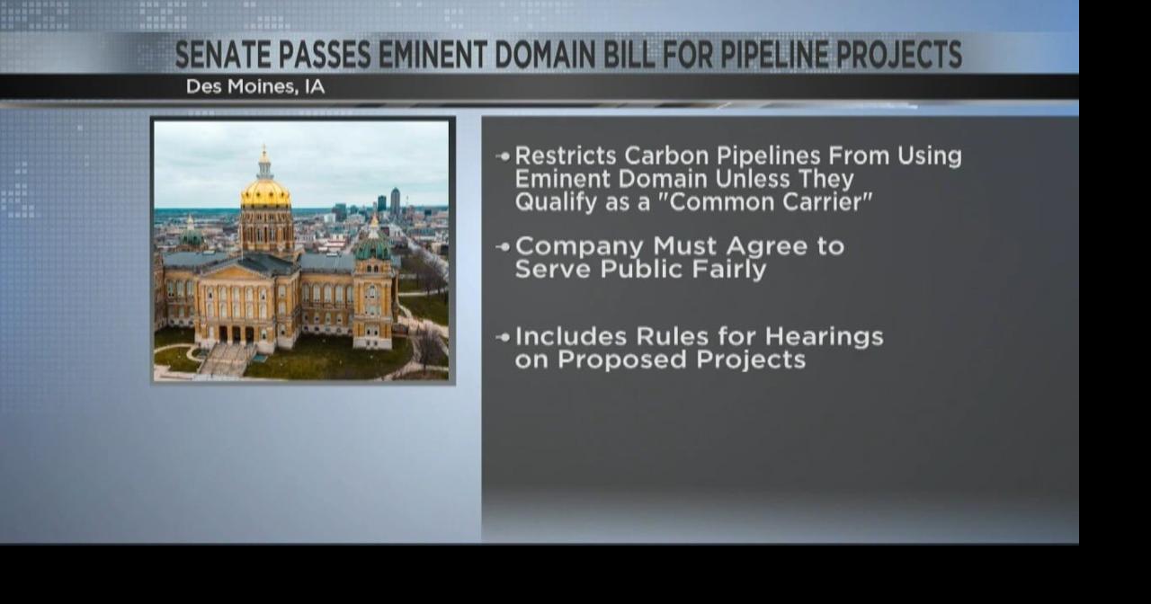 Iowa Senate passes eminent domain bill for pipeline projects | Video ...