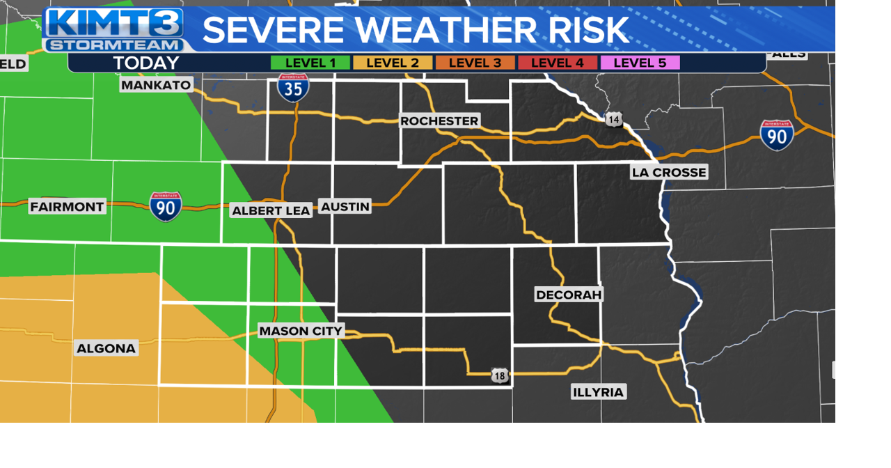 Strong storms possible later this evening and tonight | News | kimt.com