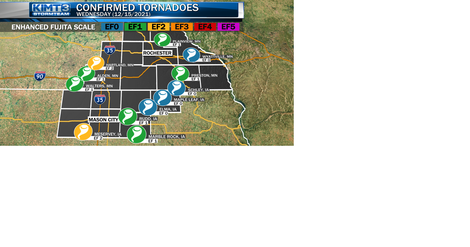 Tornado Track: Several tornadoes touched down in Iowa and Minnesota on ...