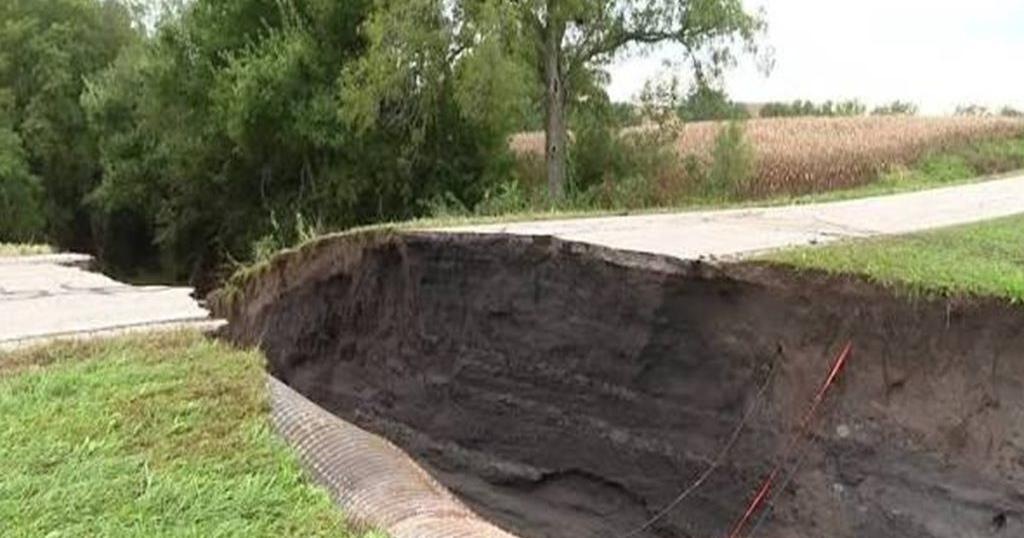 Html Interactive Road Map Missing man may have driven over collapsed road in Iowa, after historic ...