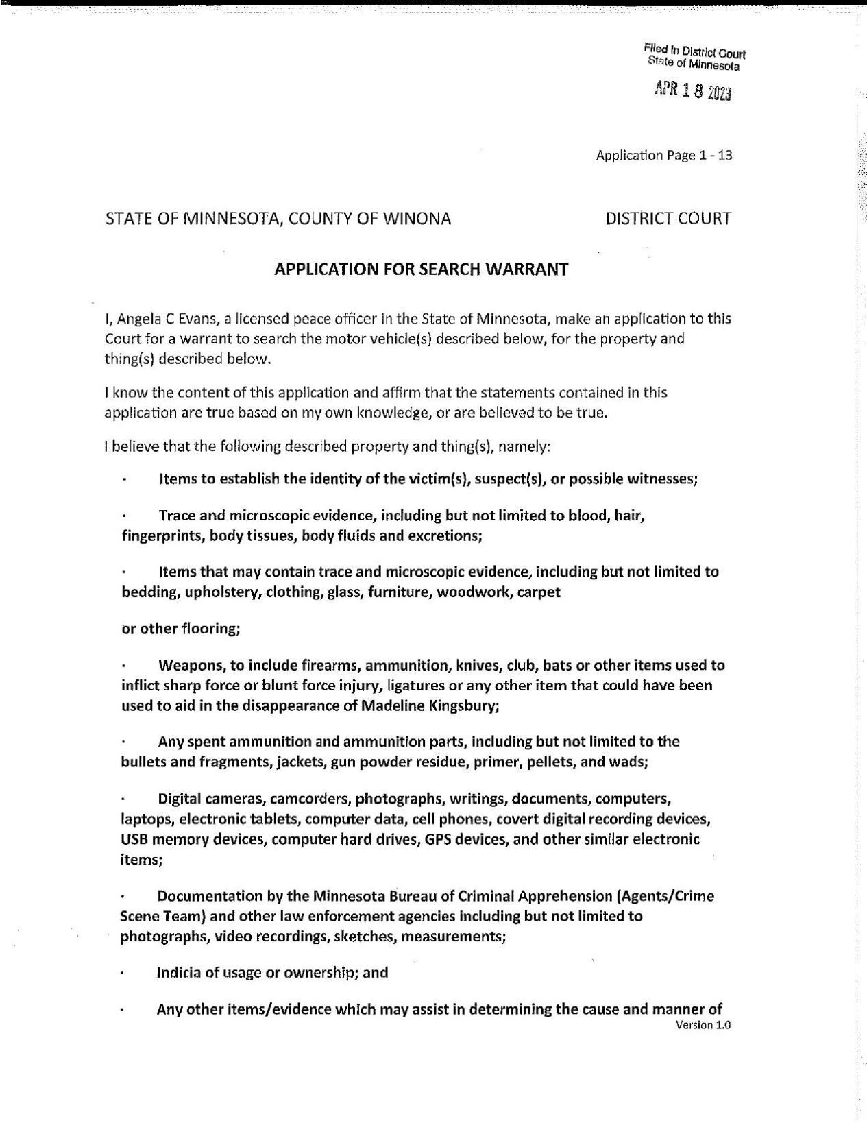 Read: Search Warrants Unsealed In Adam Fravel Murder Case | Minnesota ...