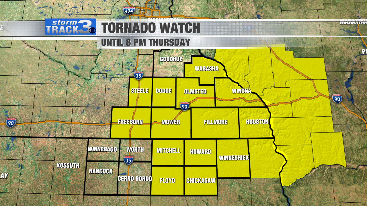 Tornado Watch issued ahead of severe storms | News | kimt.com