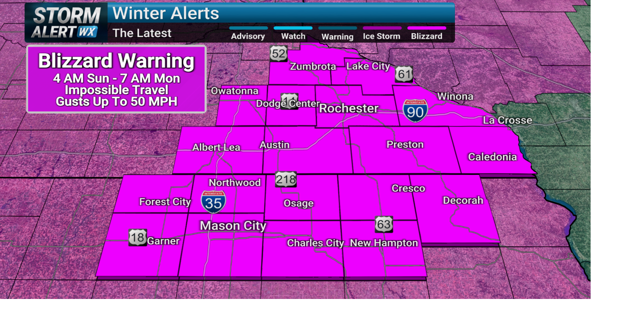 Blizzard, High Wind Warning issued ahead of impossible travel conditions Sunday