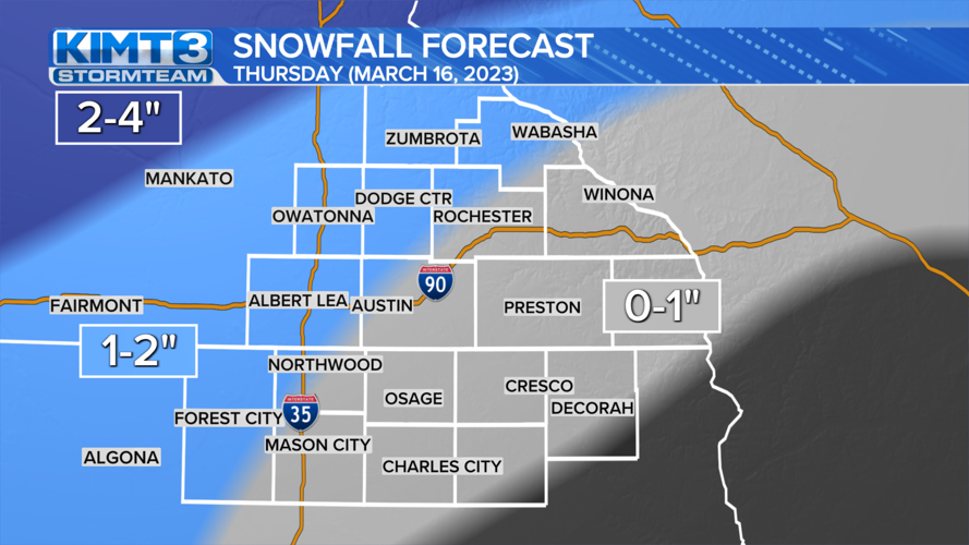 Another unsettled Thursday with rain and snow expected | News | kimt.com
