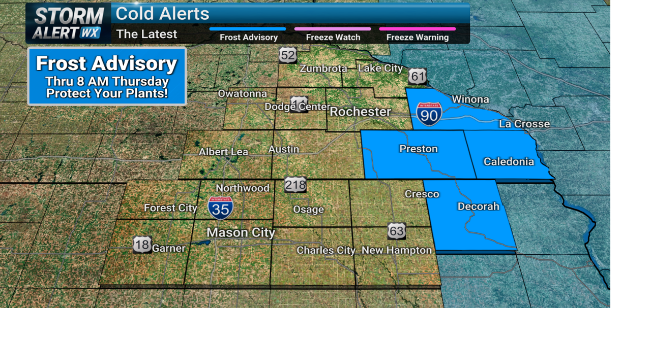 Frost Advisory issued for frosty start in the Driftless Thursday | News ...