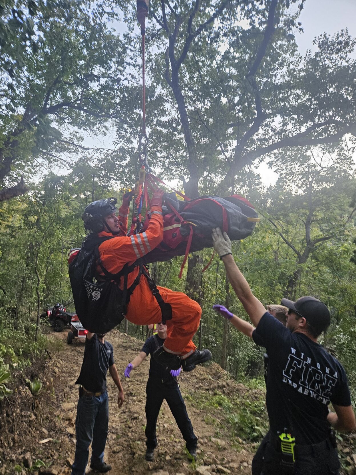 Winona first responders rescue man who went missing after working on a