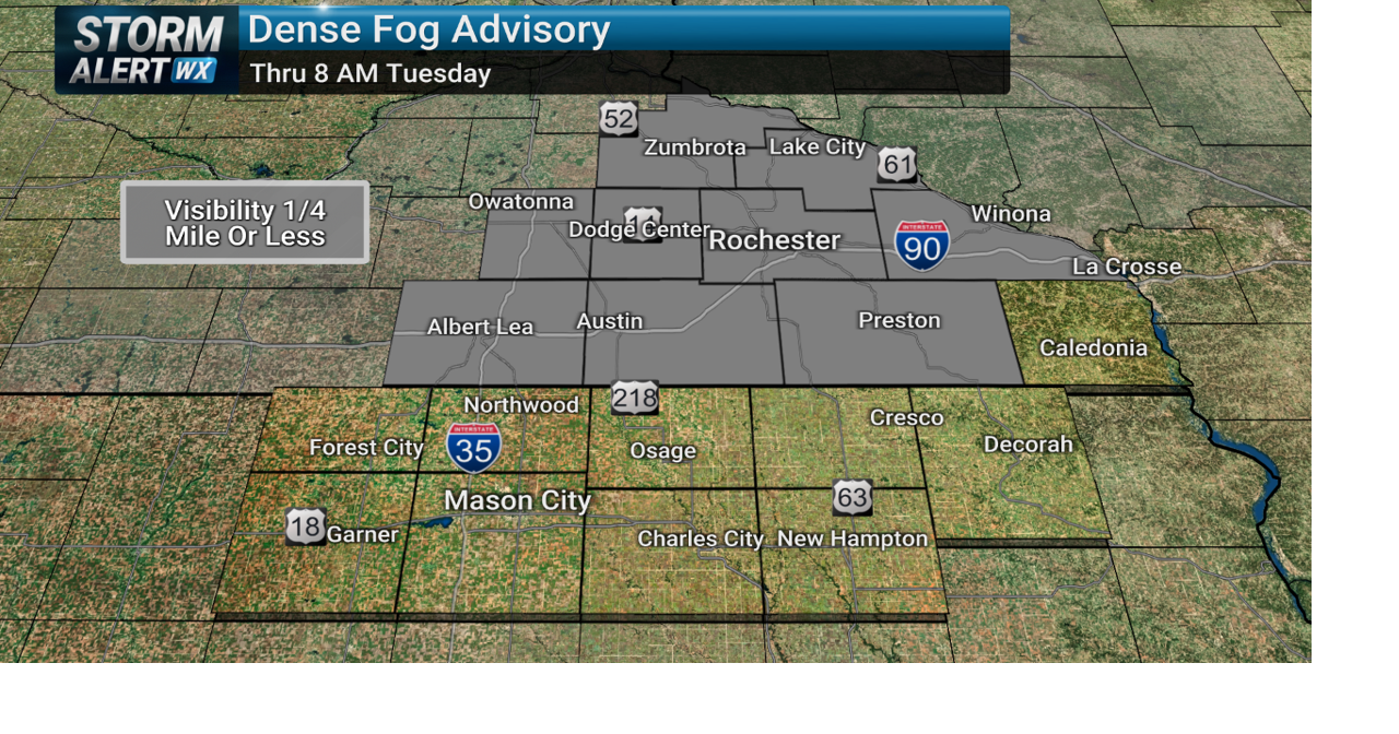 Dense Fog Advisory issued after Monday's storms | News | kimt.com