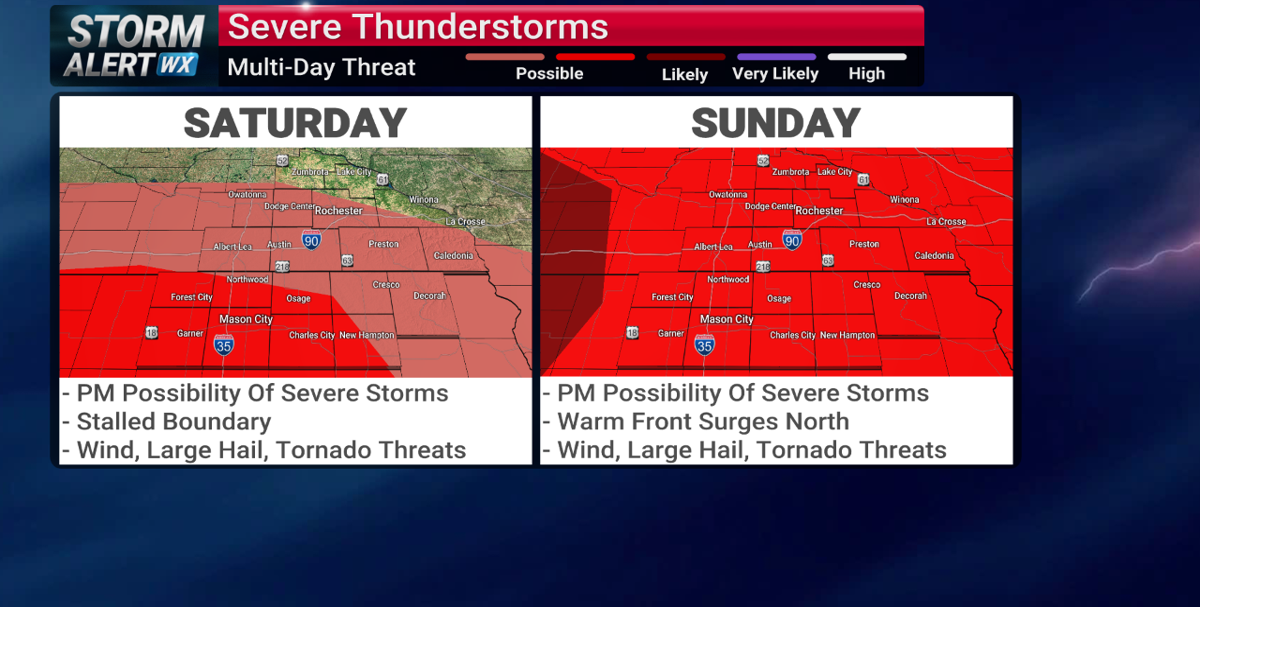 Severe weather threats through the weekend | News | kimt.com