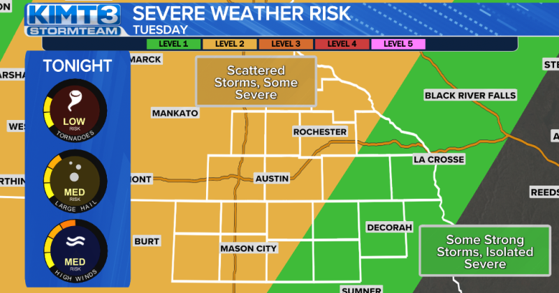 Tracking the potential for severe storms Tuesday evening | News | kimt.com