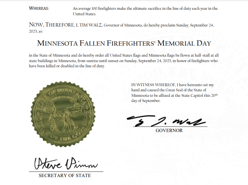 Flags will be flown at half-staff in honor of National Fallen Firefighters  Memorial Day