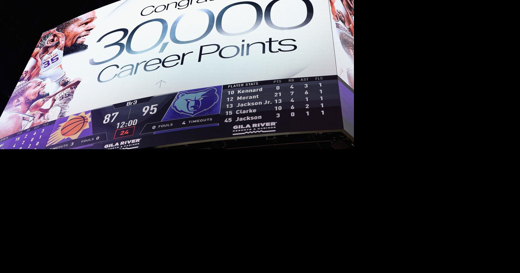 Kevin Durant becomes eighth player in NBA history to hit 30,000-point ...