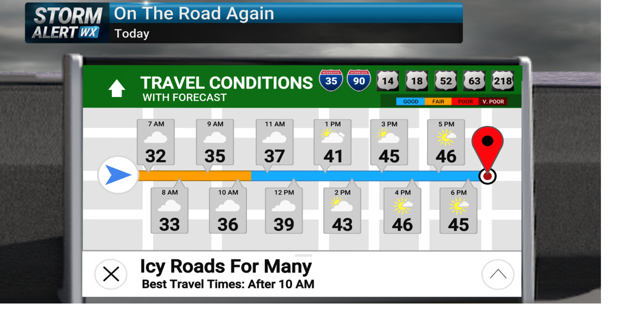 Storm Alert Wx 3: Tricky Tuesday AM travel, springtime warmth