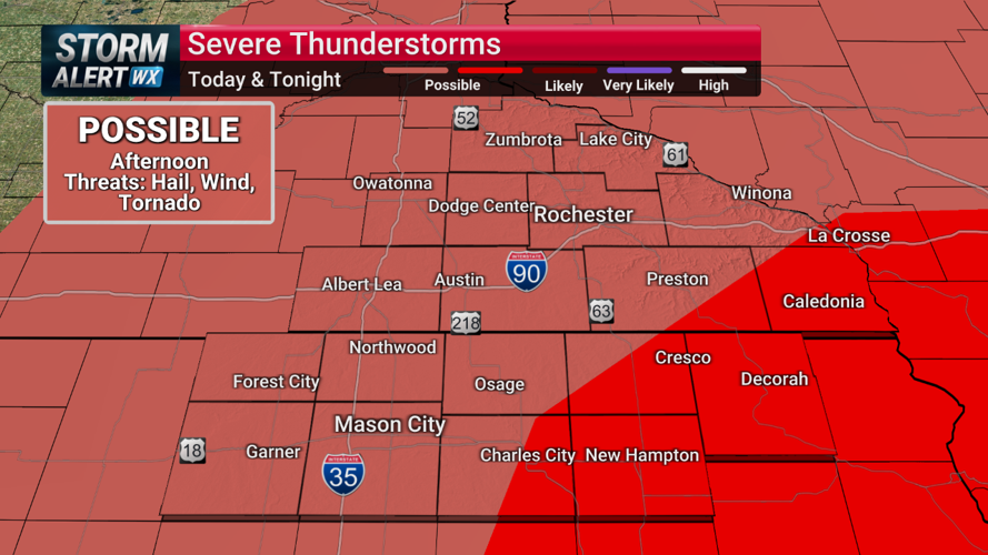 Storm Alert Wx 3: Rain, low-end severe threat Monday | News | kimt.com