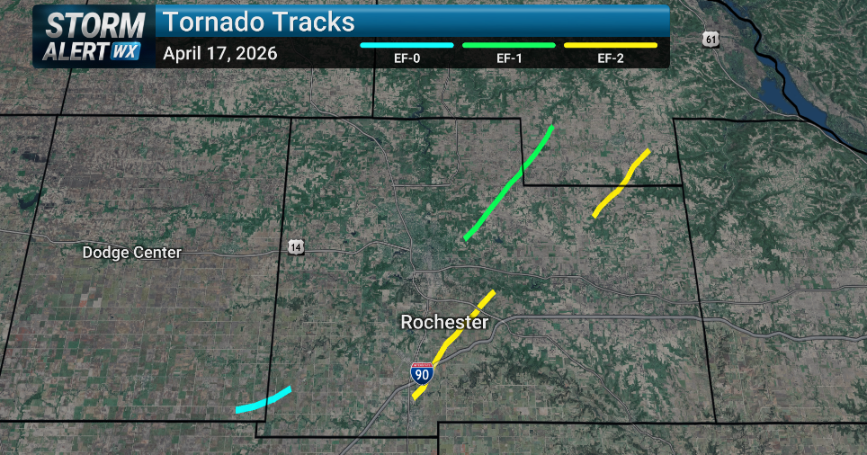 NWS releases preliminary damage survey: Multiple tornado touchdowns in Olmsted County