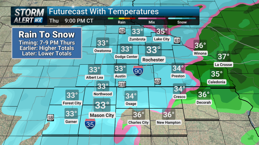 Storm Alert Wx 3: Rainy Thursday afternoon, evening snow transition ...