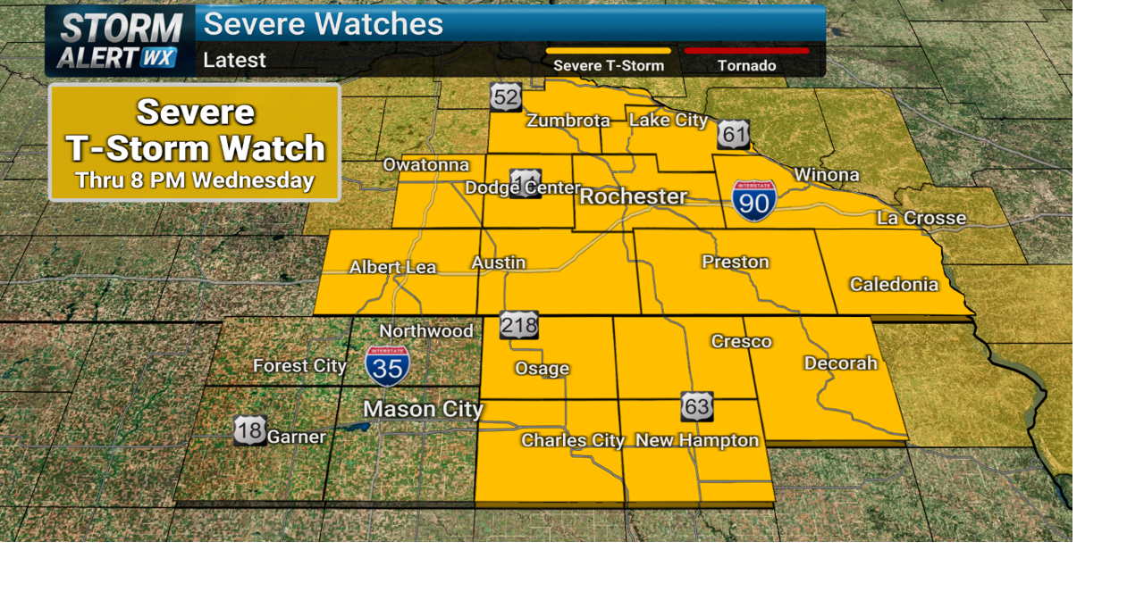 Severe Thunderstorm Watch issued ahead of rowdy afternoon storms