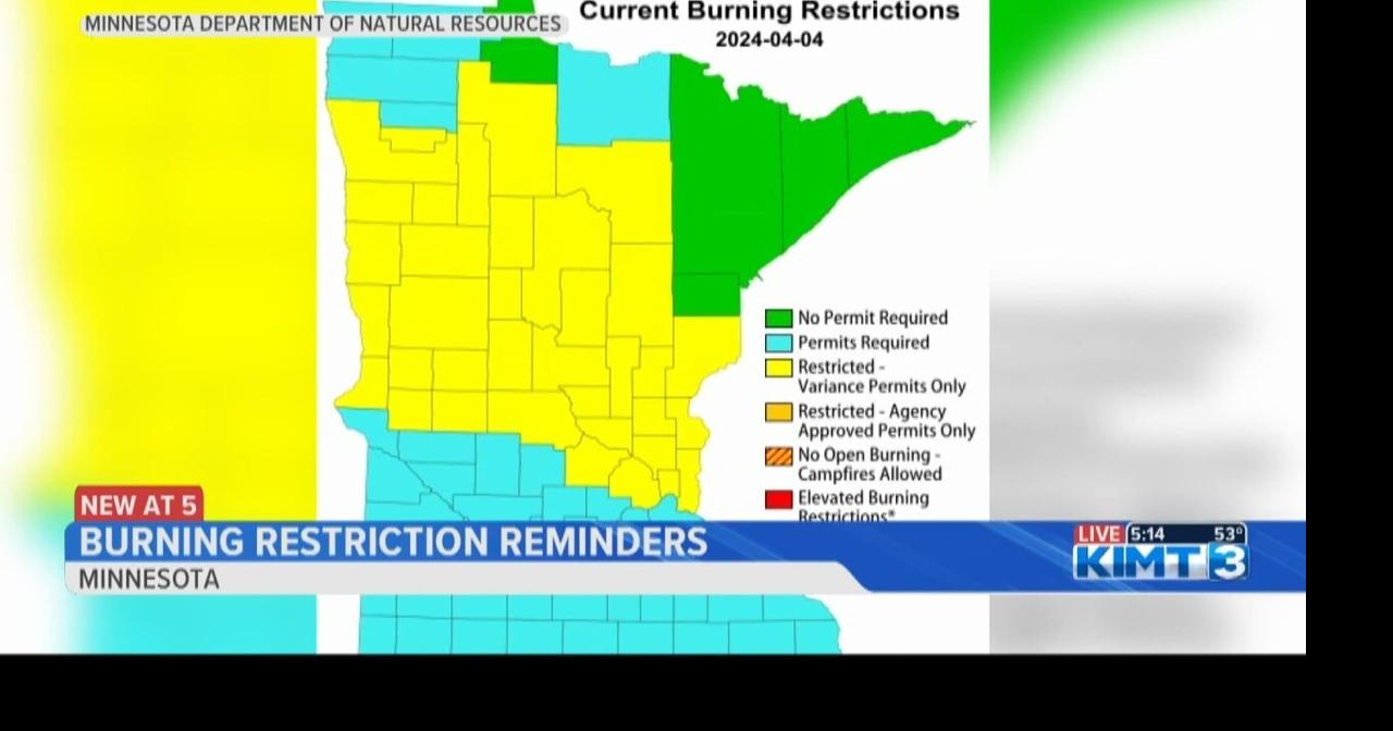 DNR offers burning restriction reminders | Video | kimt.com