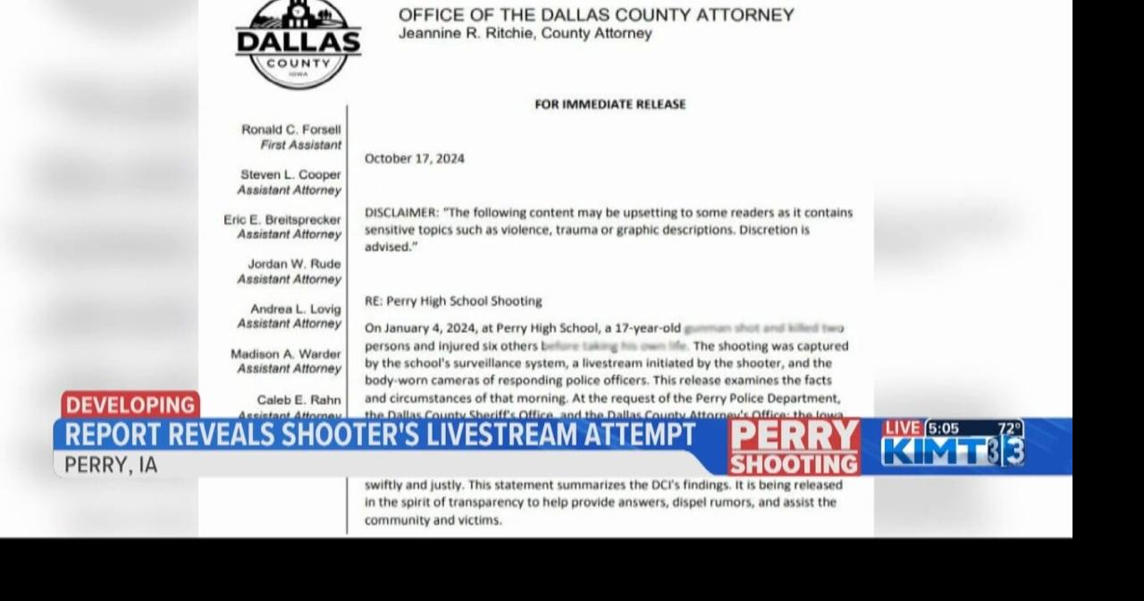 New report reveals Perry High School shooter attempted to livestream