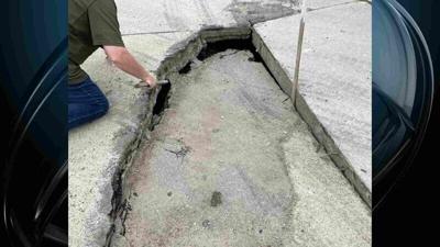 Partial road collapse Tuesday in Mason City