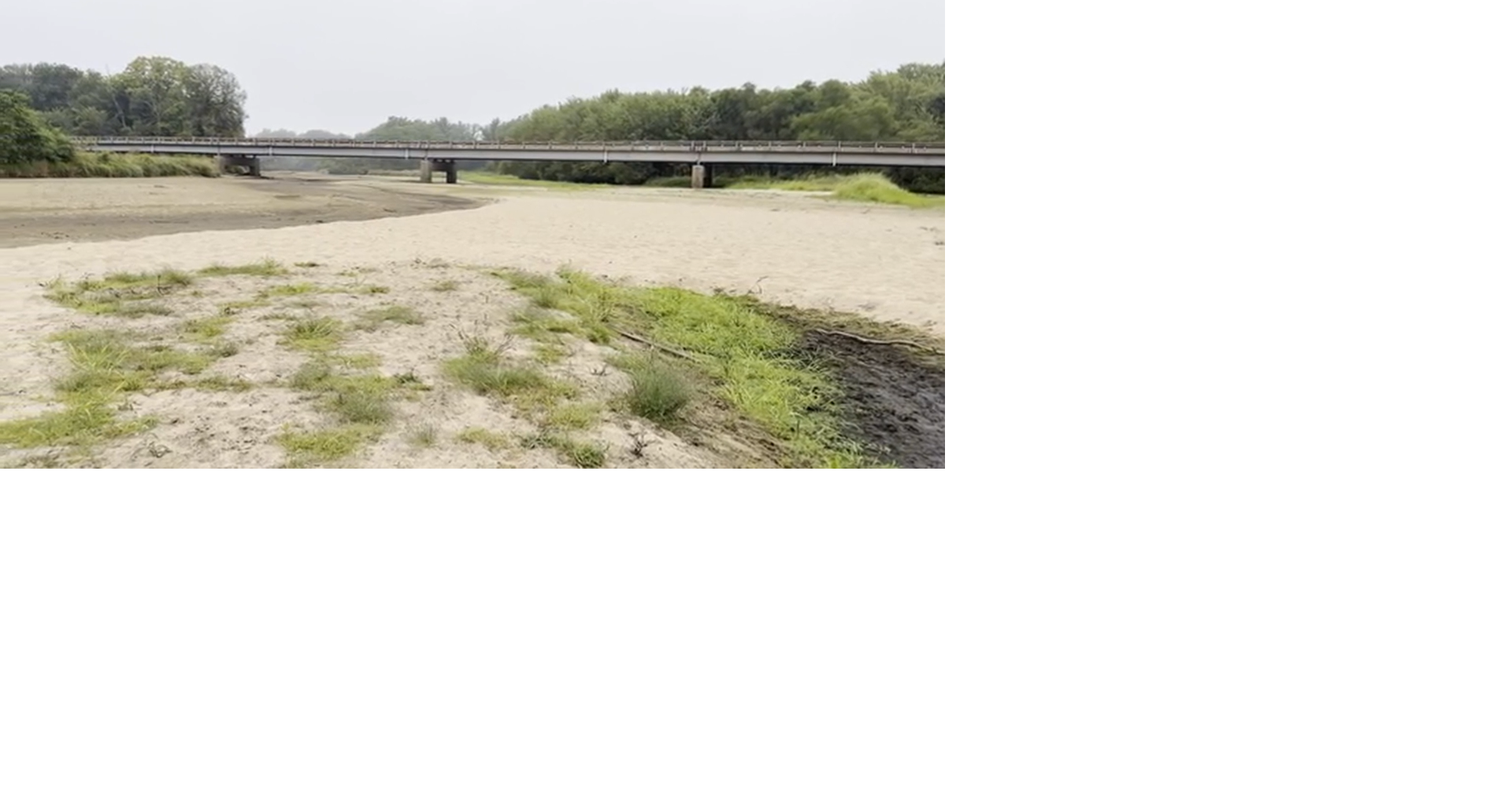 Black River reroutes through Tank Creek in Wisconsin, leaving portions of riverbed exposed