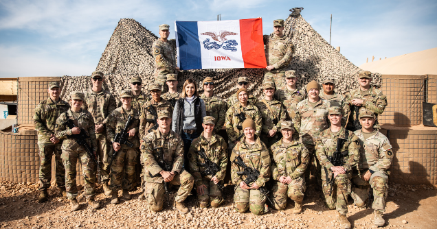 Governor Reynolds honors Iowa troops during Middle East visit