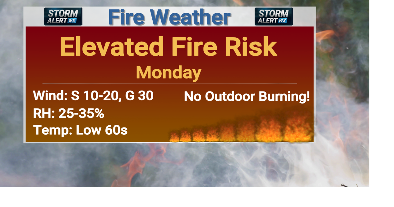Storm Alert Wx 3: Elevated fire danger Monday afternoon, warming thru ...