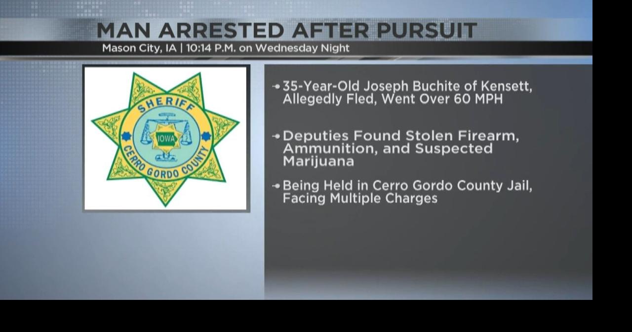 Man in custody after pursuit in Cerro Gordo County | News | kimt.com