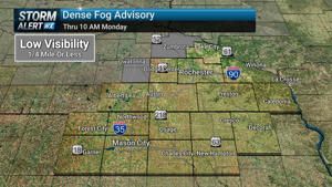 Dense Fog Advisory Issued for Rochester-Mason City-Austin Area, Impacting Monday Commute