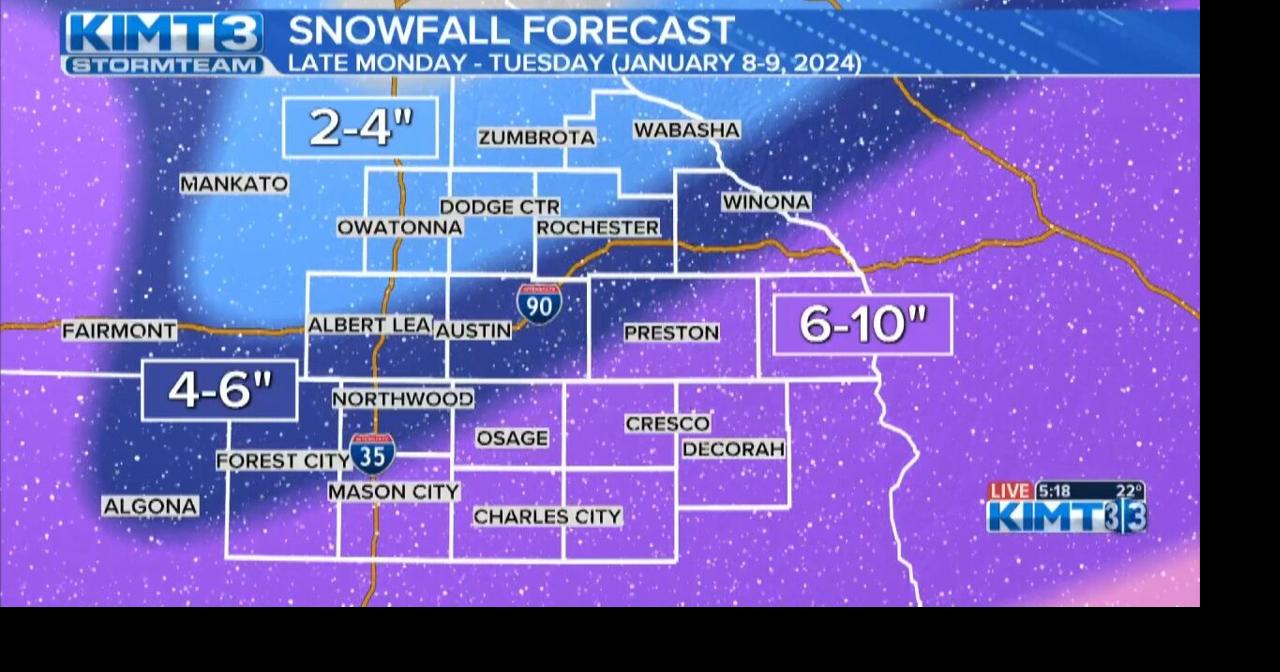 First winter storm of season arrives Monday night AM Weather 1/8