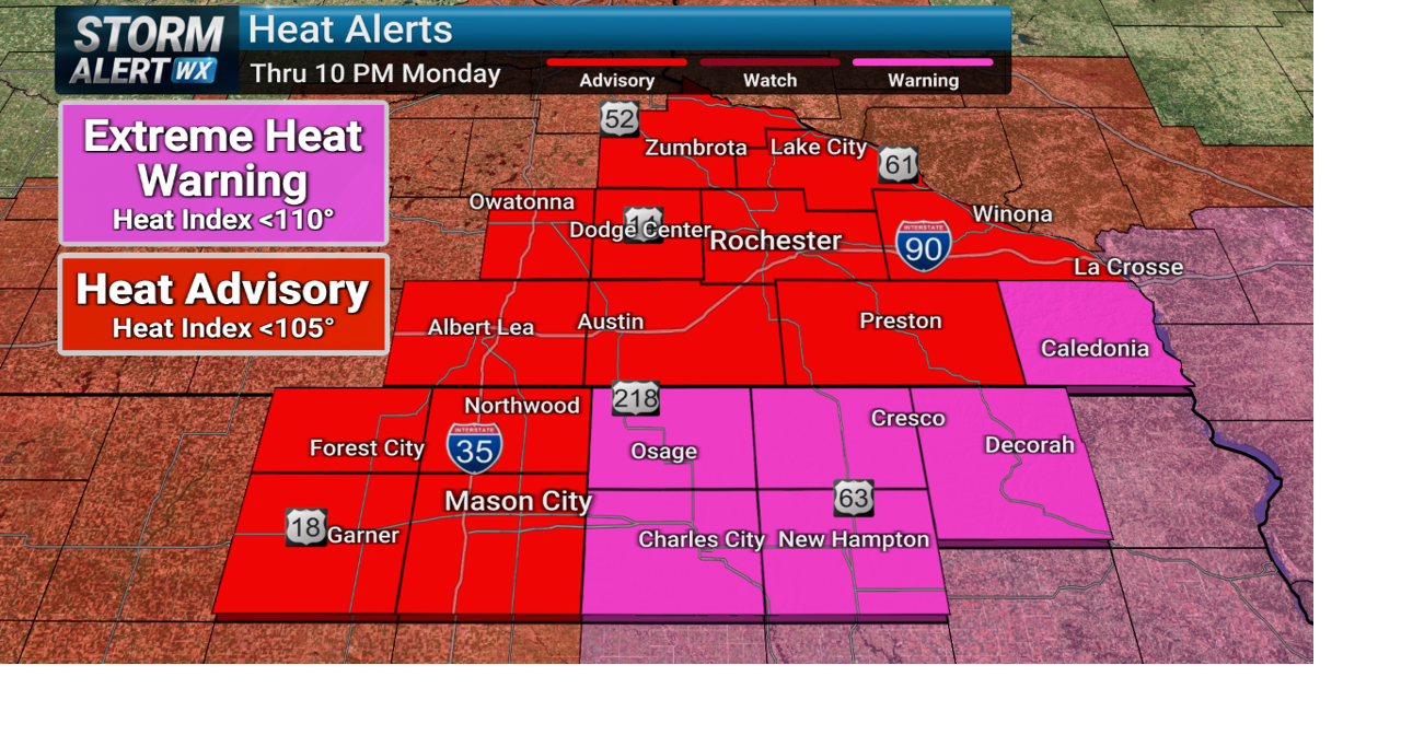 Heat alerts hoisted for dangerously high heat & humidity Monday