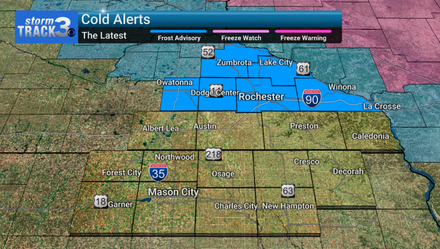 Frost Advisory issued with overnight temps near freezing | News | kimt.com