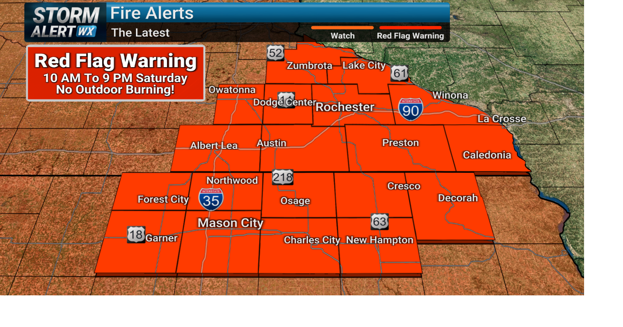 Red Flag Warning issued ahead of elevated to critical fire danger ...