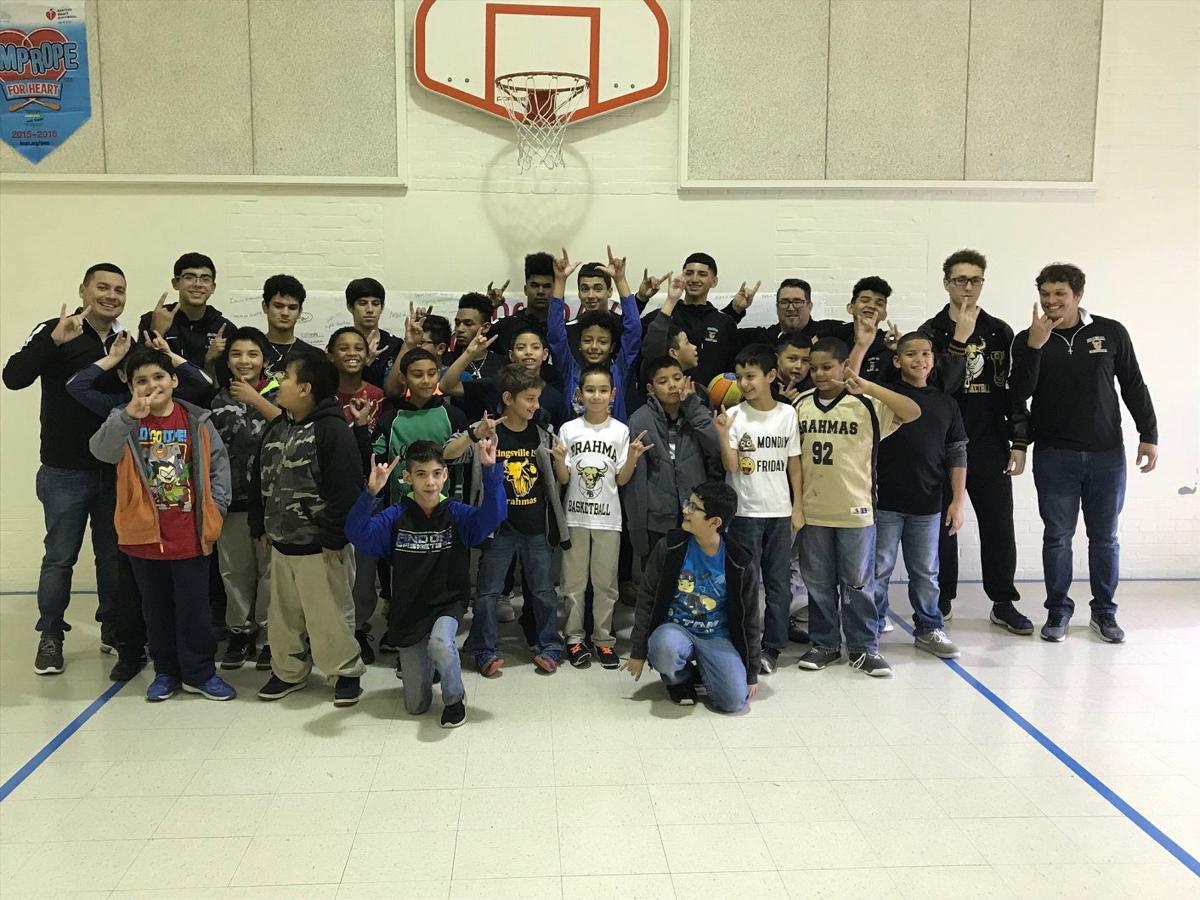 Brahma Basketball Team Visits Harvey Kleberg Elementary Schools