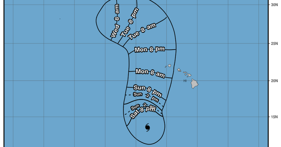 Hurricane Lowell Strengthens to Category 4 South of Hawaii
