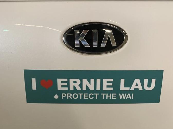 Ernie Lau bumper sticker