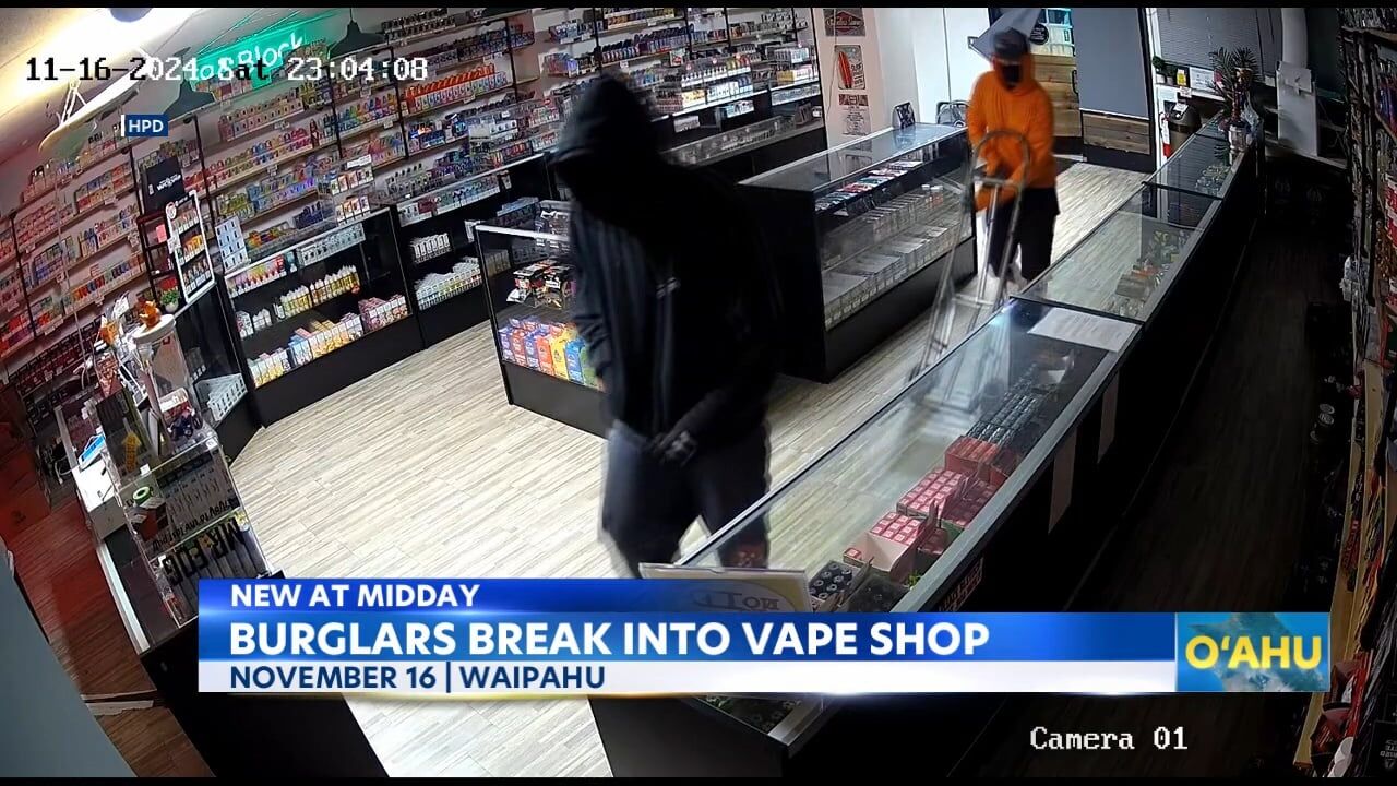 Two men wanted for breaking into a Waipahu vape shop