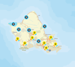 Mapa de interrupciones del servicio eléctrico de HECO en Oahu 8a 13/03/2026