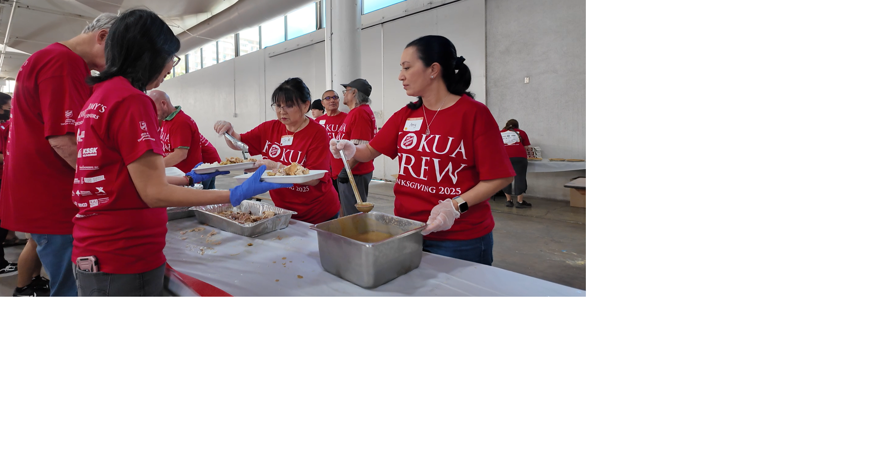 Thousands attend the Salvation Army's Thanksgiving luncheon in Honolulu