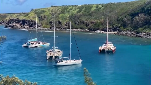 Boats in Honolua Bay