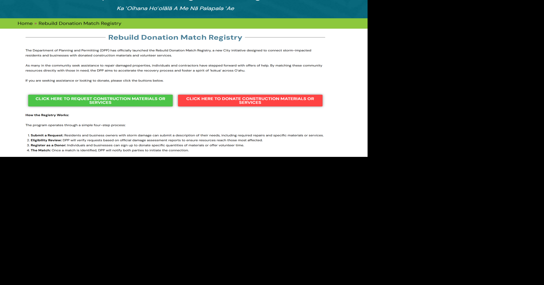 DPP launches 'Rebuild Donation Match Registry' for storm recovery