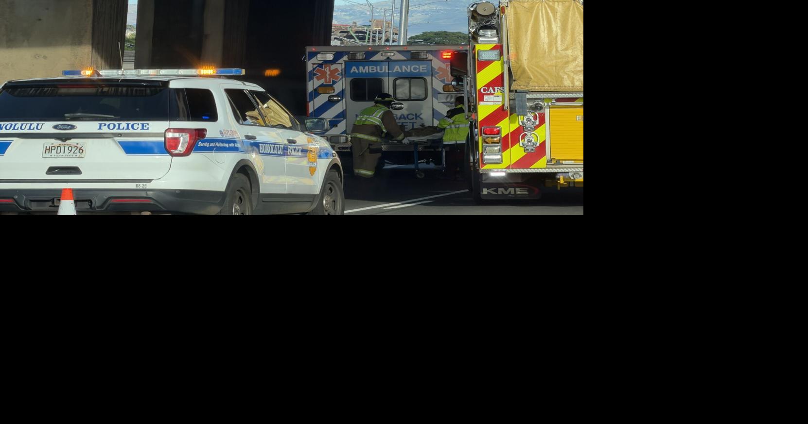 Motorcyclist taken in serious condition after colliding with box truck on freeway