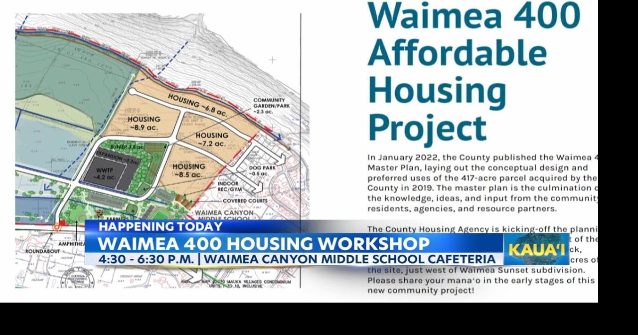 Community on Waimea 400 affordable housing master plan by