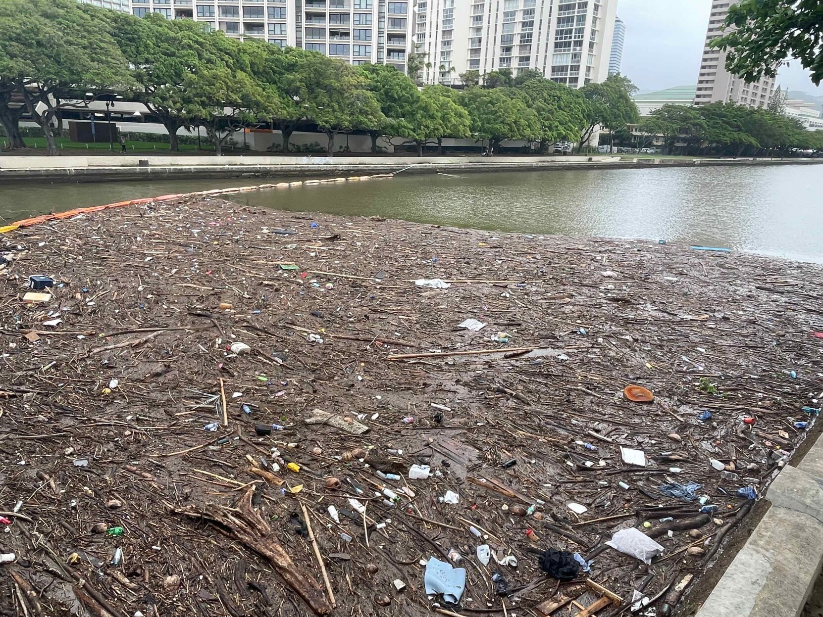 Crews work to clear Ala Wai Canal debris amid Kona low storm | Local ...