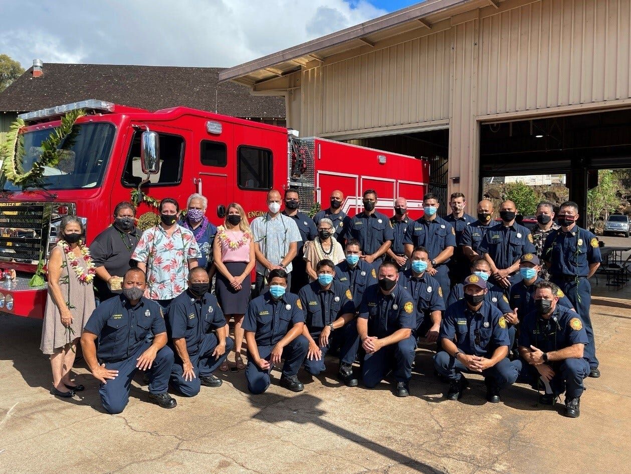 KFD blessing held for new fire truck at Waimea Fire Station | Video |  kitv.com
