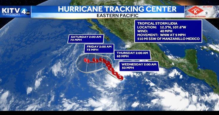 Tropical Storm Lidia forecast to gradually strengthen in the eastern Pacific