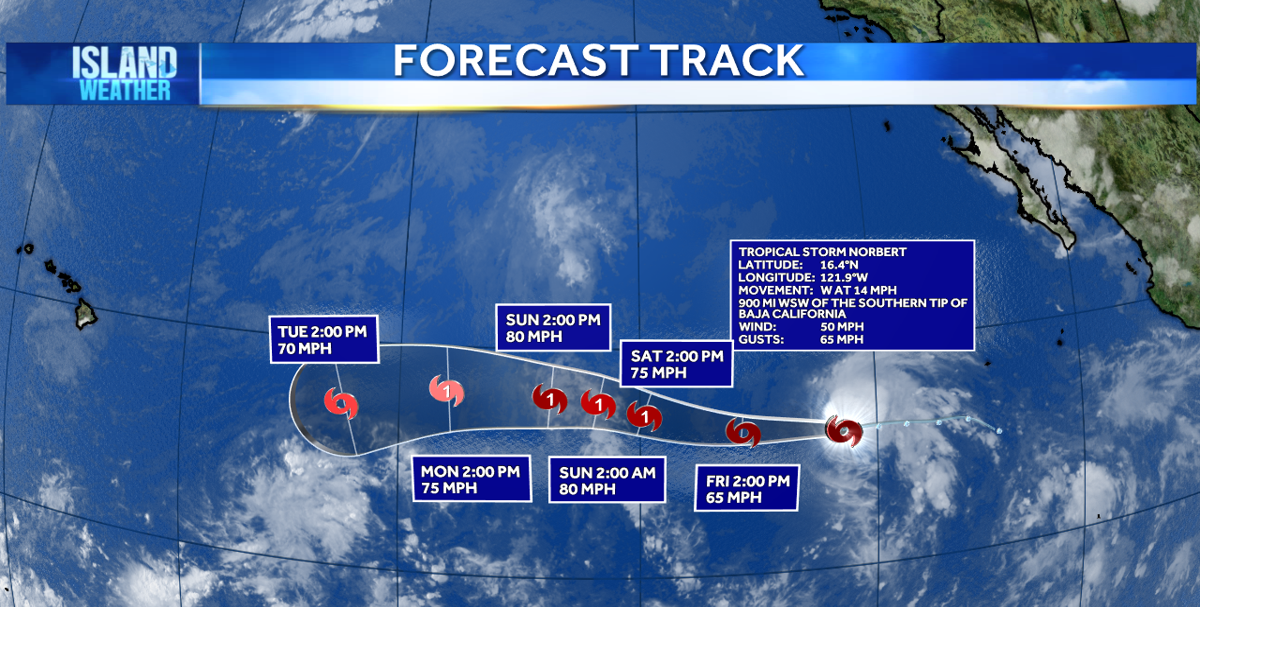 Tropical Storm Norbert strengthens in Eastern Pacific; possible Hawaii impacts remain uncertain