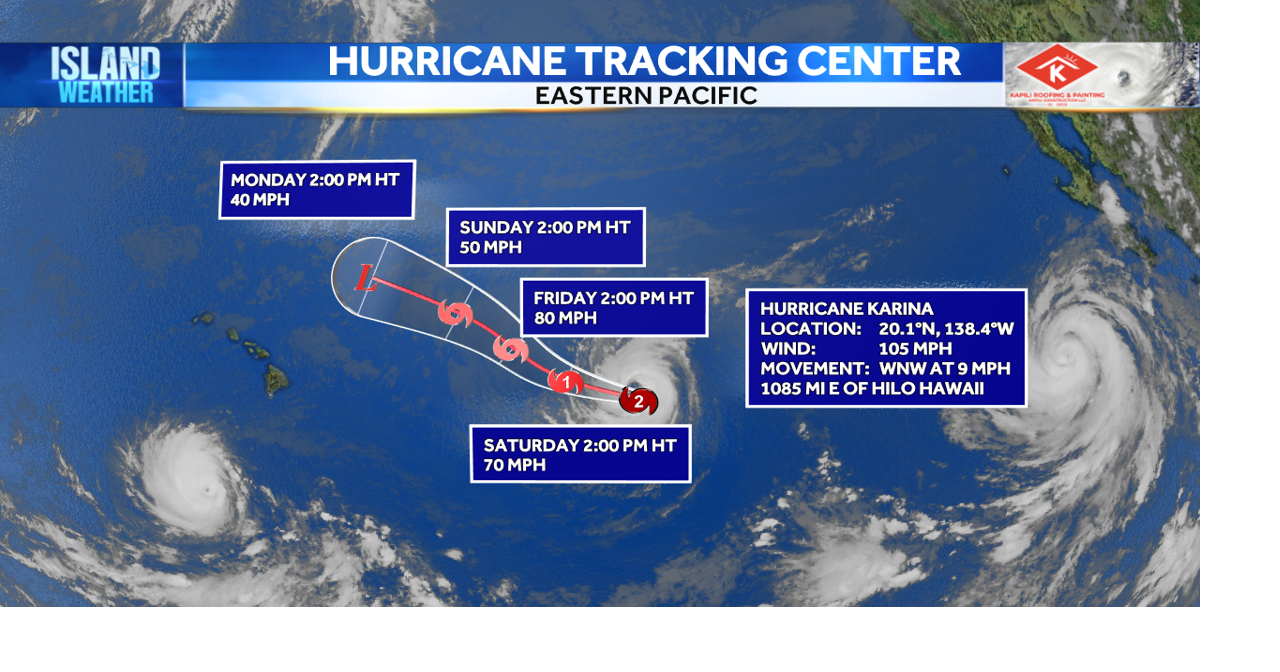 Coverage image for: TRACKING LOWELL | Hurricane Lowell maintains Category 4 strength, tracks toward Western Hawaiian Islands