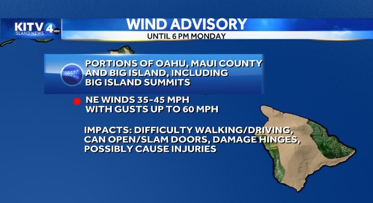 Monday Morning Weather Extreme Winds and High Surf News kitv